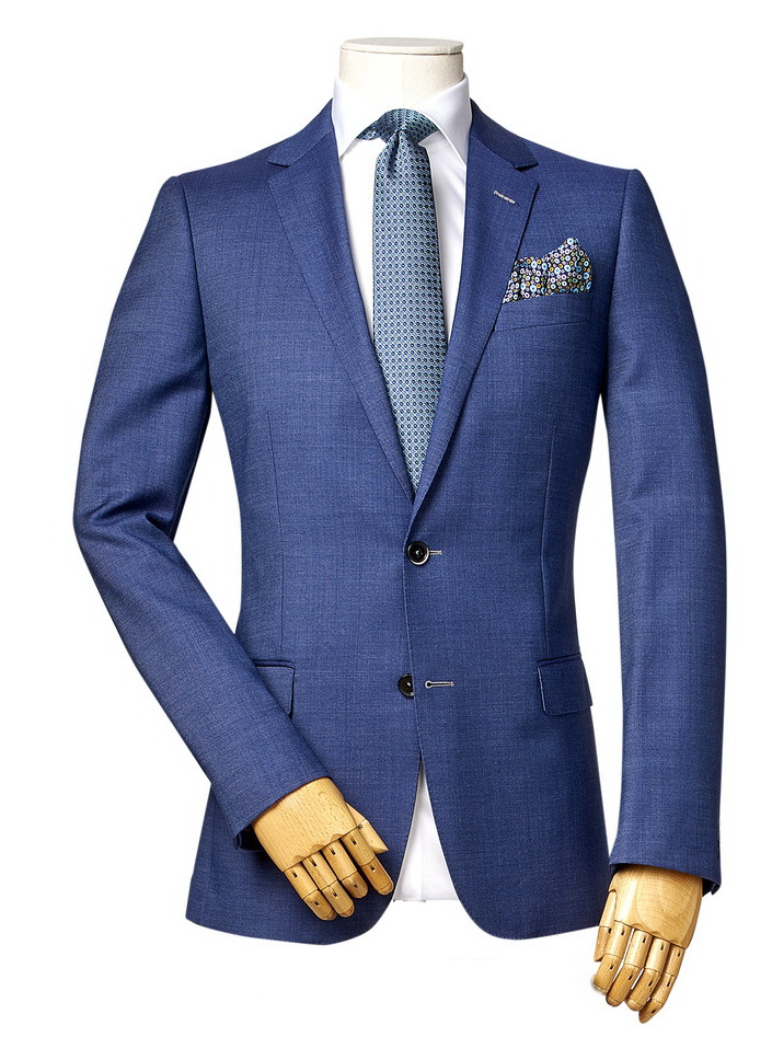 Jasnogranatowy garnitur ślubny szyty na miarę